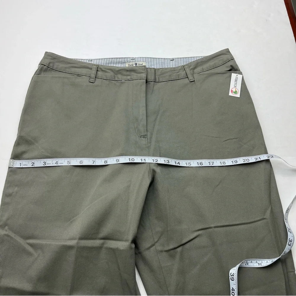 Duck Head‎ Stretch Twill Pant Womens Size 18 Green Pockets Preppy NEW